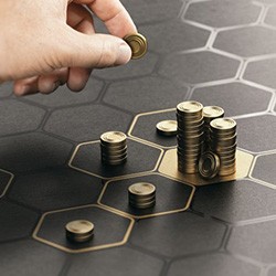Coins arranged on hexagonal grid