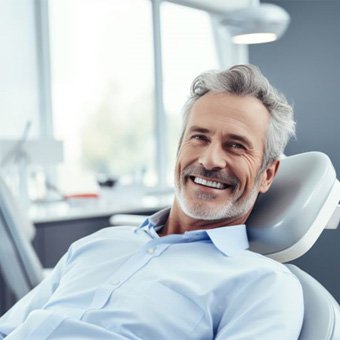 Middle-aged dental patient in treatment chair