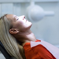 Woman relaxed in the dental chair