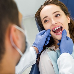  A girl at the orthodontist