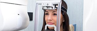 Woman receiving 3D cone beam scan