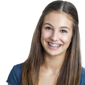 smiling girl with braces