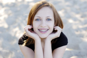 teen girl with braces