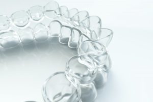 closeup of professional Invisalign aligners 