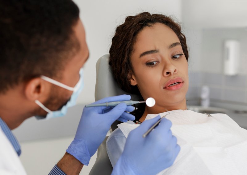 nervous patient in the dental chair